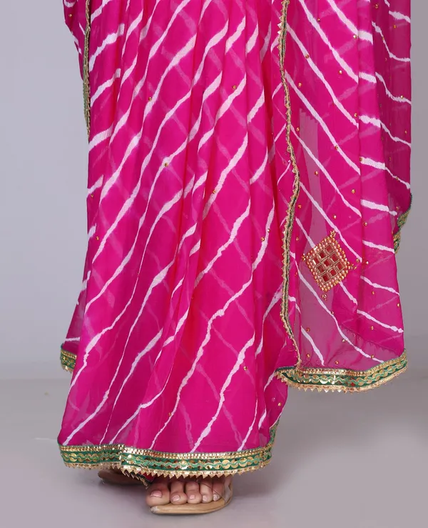 Pink_Pure_Chiffon_Printed_Leheriya_Printed_Stone_Work_Sarees_For_Women