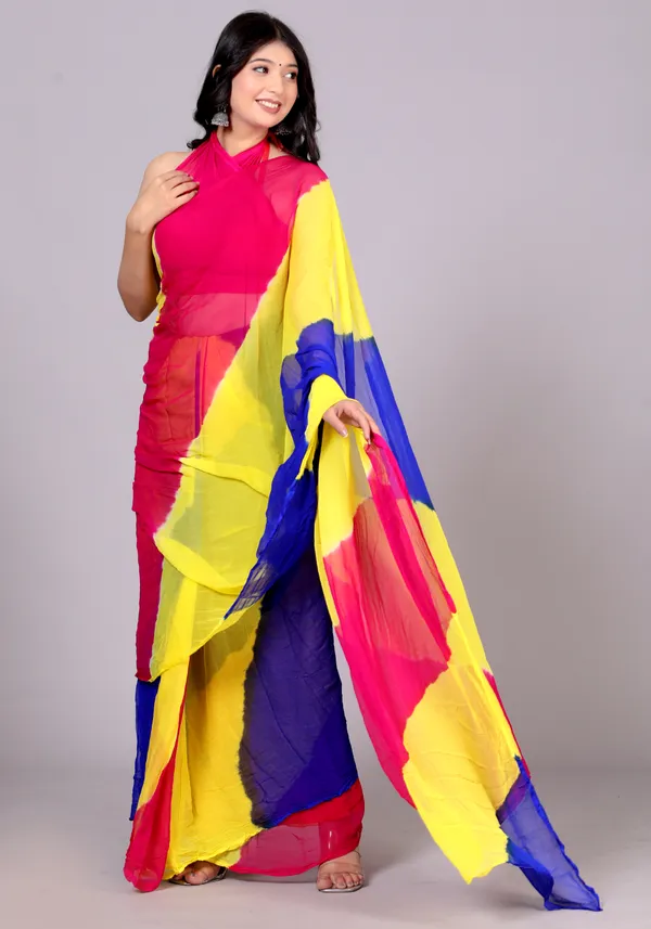 Multicolor_Jaipuri_Leheriya_Printed_Pure_Chiffon_Saree_For_Women