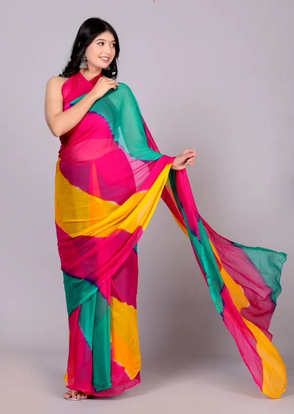 Multicolor_Jaipuri_Leheriya_Printed_Pure_Chiffon_Saree_For_Women