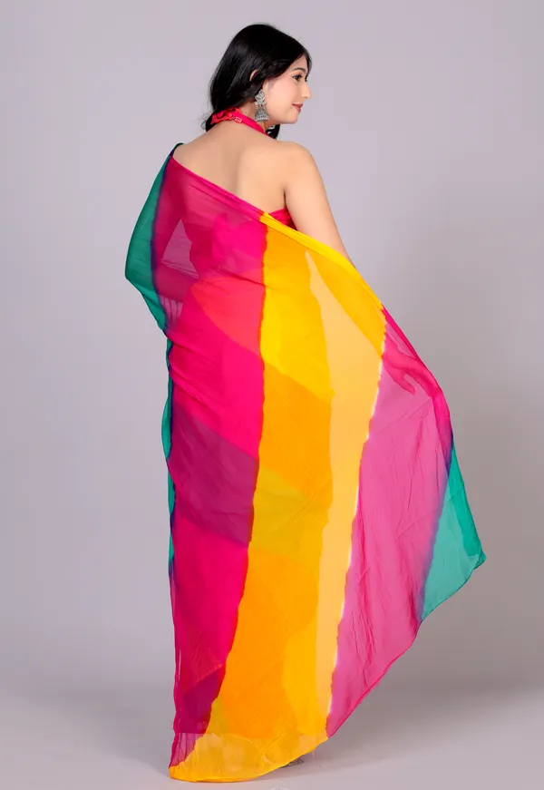 Multicolor_Jaipuri_Leheriya_Printed_Pure_Chiffon_Saree_For_Women