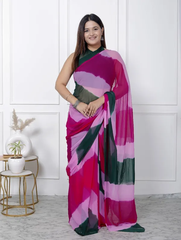 Pink_Pure_Chiffon_Printed_Leheriya_Printed_Sarees_For_Women