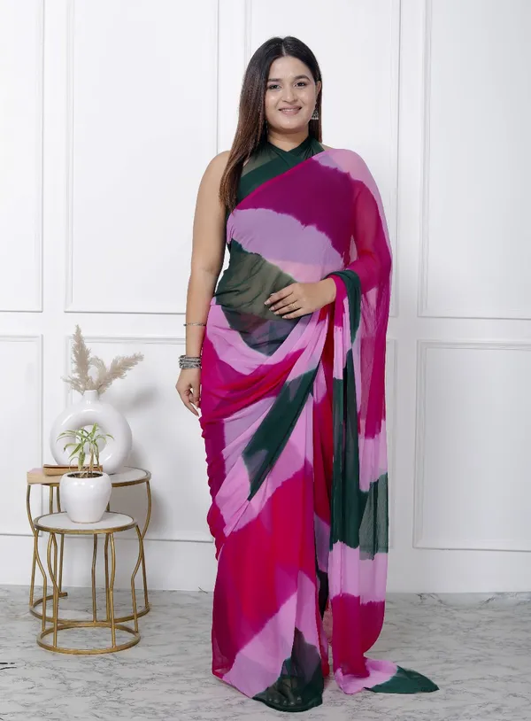 Pink_Pure_Chiffon_Printed_Leheriya_Printed_Sarees_For_Women