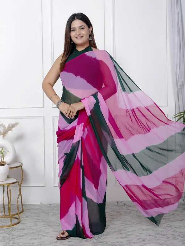 Pink_Pure_Chiffon_Printed_Leheriya_Printed_Sarees_For_Women