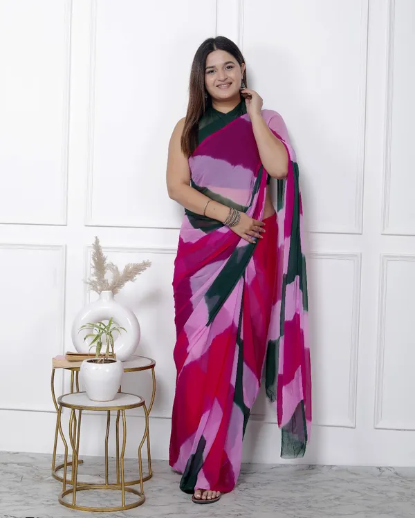 Pink_Pure_Chiffon_Printed_Leheriya_Printed_Sarees_For_Women