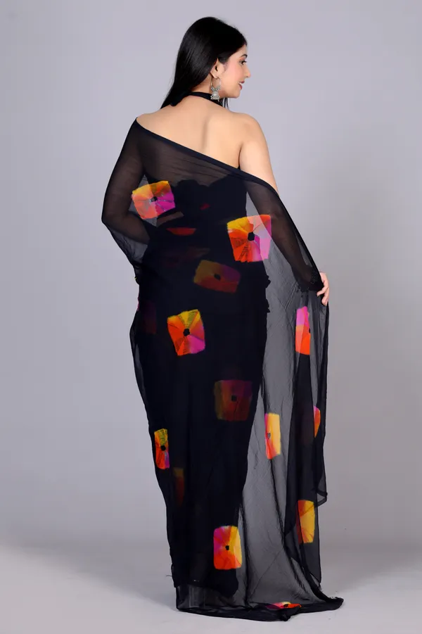 Black_Bandhani_Printed_Chiffon_Printed_Sarees_For_Women