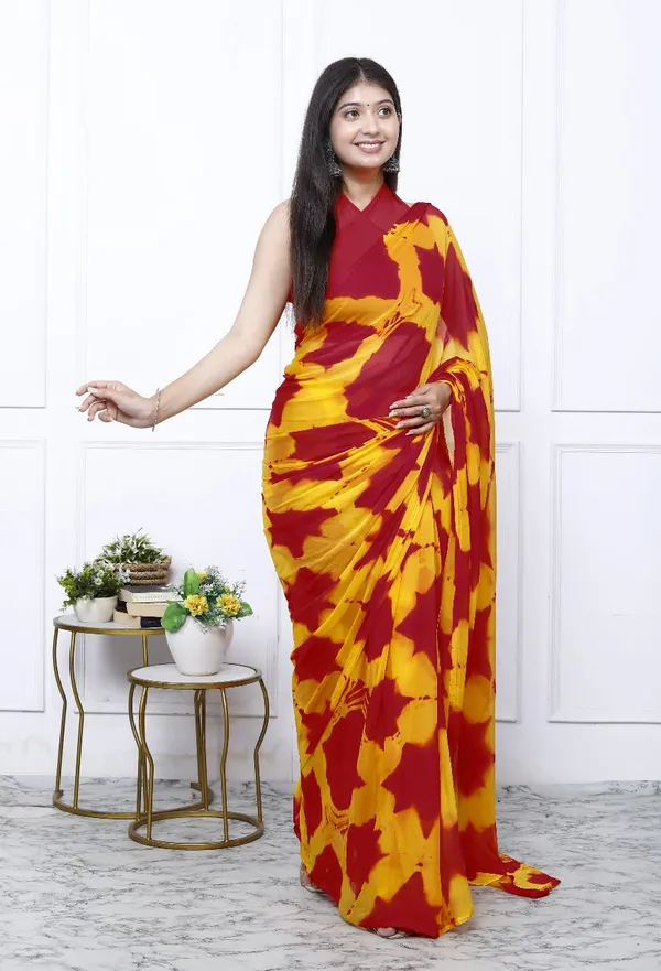 Grey_Pure_Chiffon_Trendy_Checked_Shibori_Tie_And_Dye_Chiffon_Sarees_For_Women