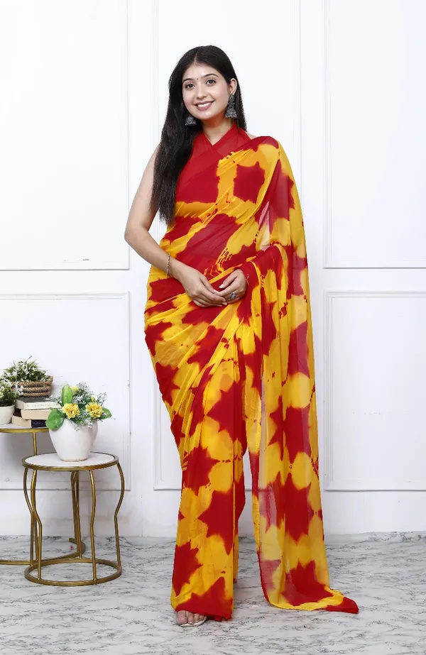 Grey_Pure_Chiffon_Trendy_Checked_Shibori_Tie_And_Dye_Chiffon_Sarees_For_Women