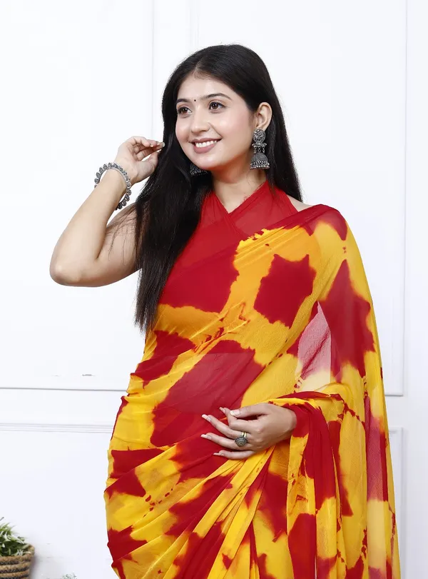 Grey_Pure_Chiffon_Trendy_Checked_Shibori_Tie_And_Dye_Chiffon_Sarees_For_Women