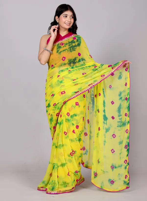 Mint_Bandhani_Stone_Work_Printed_Chiffon_Printed_Sarees_For_Women