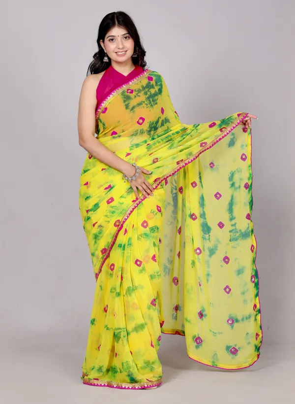 Mint_Bandhani_Stone_Work_Printed_Chiffon_Printed_Sarees_For_Women