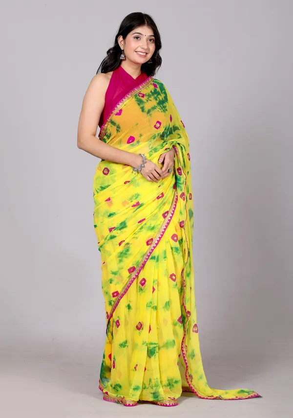 Mint_Bandhani_Stone_Work_Printed_Chiffon_Printed_Sarees_For_Women