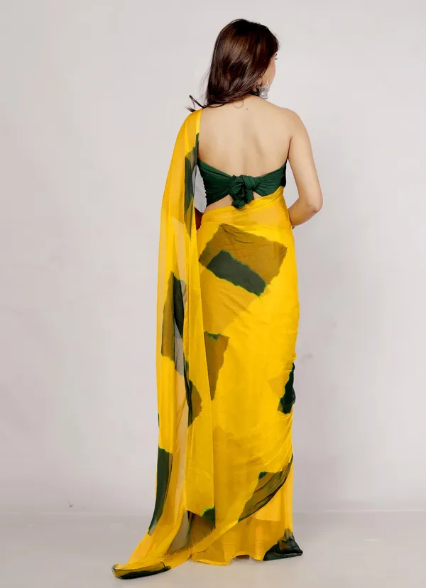 Green_Pure_Chiffon_Printed_Checked_Printed_Sarees_For_Women