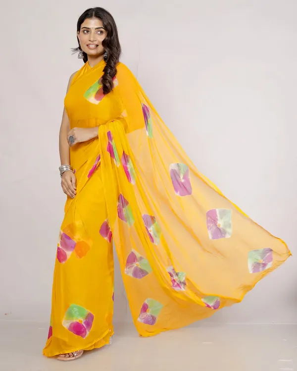 Yellow_Pure_Chiffon_Printed_Saree_Bandhini_Printed_Sarees_For_Women
