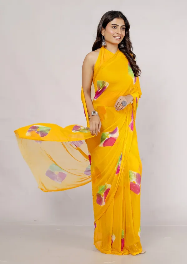 Yellow_Pure_Chiffon_Printed_Saree_Bandhini_Printed_Sarees_For_Women