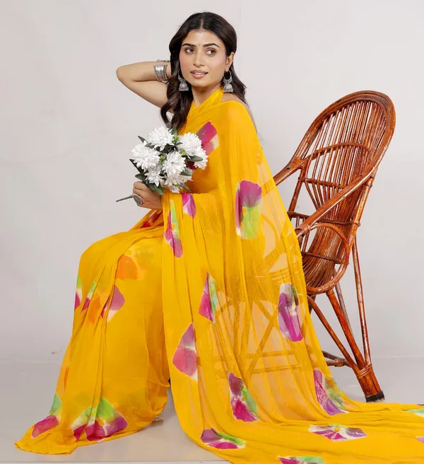 Yellow_Pure_Chiffon_Printed_Saree_Bandhini_Printed_Sarees_For_Women