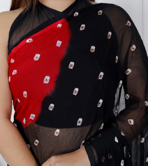 Black_Pure_Chiffon_Printed_Bandhani_Printed_Sarees_For_Women