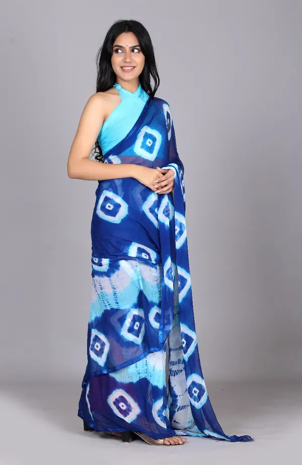 Blue_Trendy_Printed_Chiffon_Bandhini_Sarees_For_Women