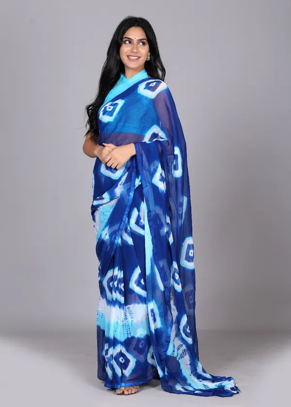 Blue_Trendy_Printed_Chiffon_Bandhini_Sarees_For_Women