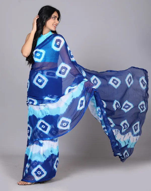 Blue_Trendy_Printed_Chiffon_Bandhini_Sarees_For_Women