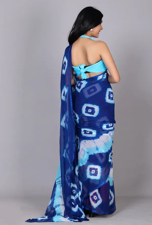 Blue_Trendy_Printed_Chiffon_Bandhini_Sarees_For_Women