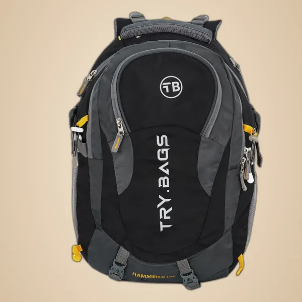 Waterproof_Black_&_Grey_Hammer_Chase_Unisex_Nylon_45L_Travel_Laptop_Backpack_Water_Resistant_Slim_Durable_Fits_Up_To_17.3_Inch_Laptop_Notebook