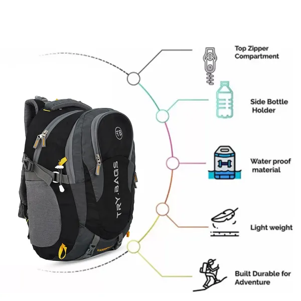 Waterproof_Black_&_Grey_Hammer_Chase_Unisex_Nylon_45L_Travel_Laptop_Backpack_Water_Resistant_Slim_Durable_Fits_Up_To_17.3_Inch_Laptop_Notebook