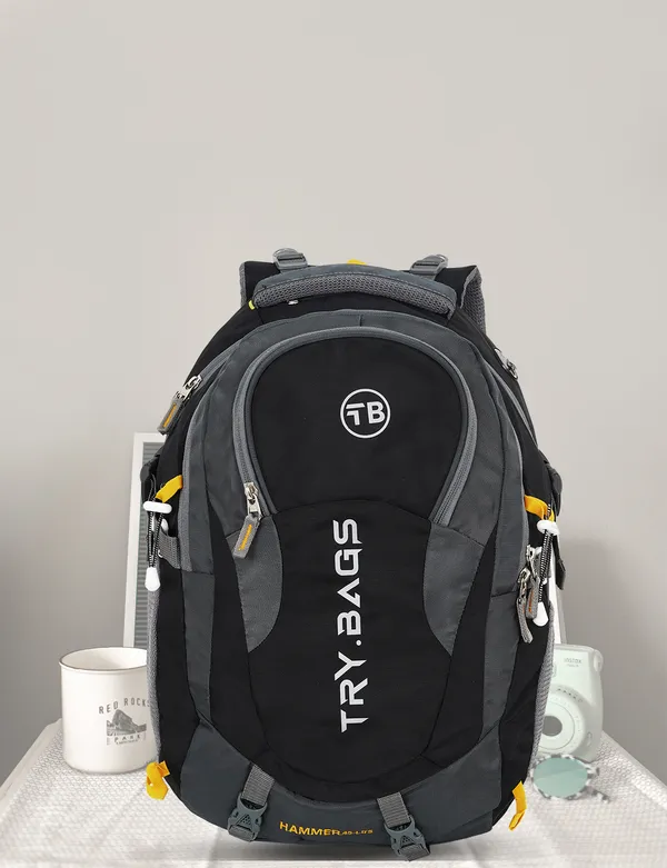 Waterproof_Black_&_Grey_Hammer_Chase_Unisex_Nylon_45L_Travel_Laptop_Backpack_Water_Resistant_Slim_Durable_Fits_Up_To_17.3_Inch_Laptop_Notebook