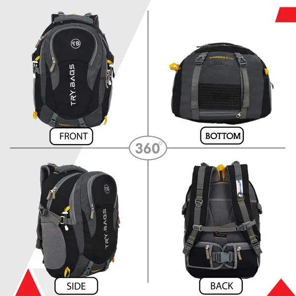 Waterproof_Black_&_Grey_Hammer_Chase_Unisex_Nylon_45L_Travel_Laptop_Backpack_Water_Resistant_Slim_Durable_Fits_Up_To_17.3_Inch_Laptop_Notebook