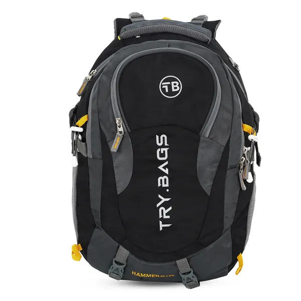 Waterproof_Black_&_Grey_Hammer_Chase_Unisex_Nylon_45L_Travel_Laptop_Backpack_Water_Resistant_Slim_Durable_Fits_Up_To_17.3_Inch_Laptop_Notebook