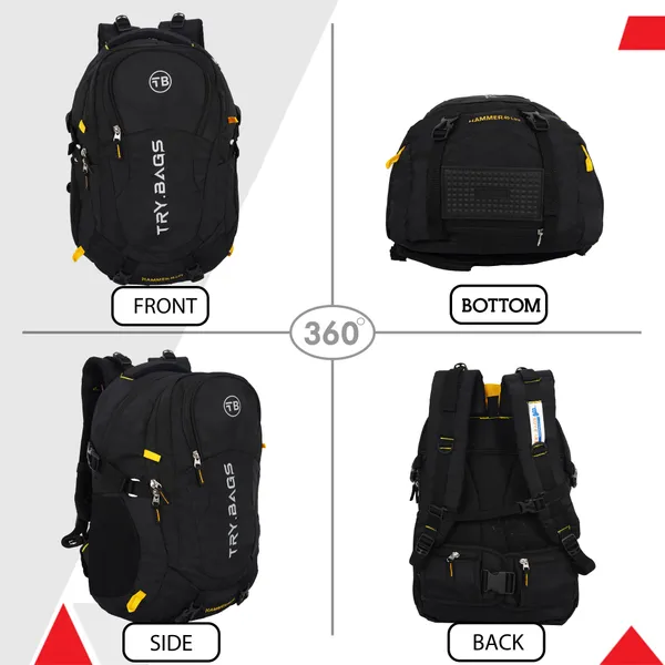 Waterproof_Zed_Black_Hammer_Chase_Unisex_Nylon_45L_Travel_Laptop_Backpack_Water_Resistant_Slim_Durable_Fits_Up_To_17.3_Inch_Laptop_Notebook