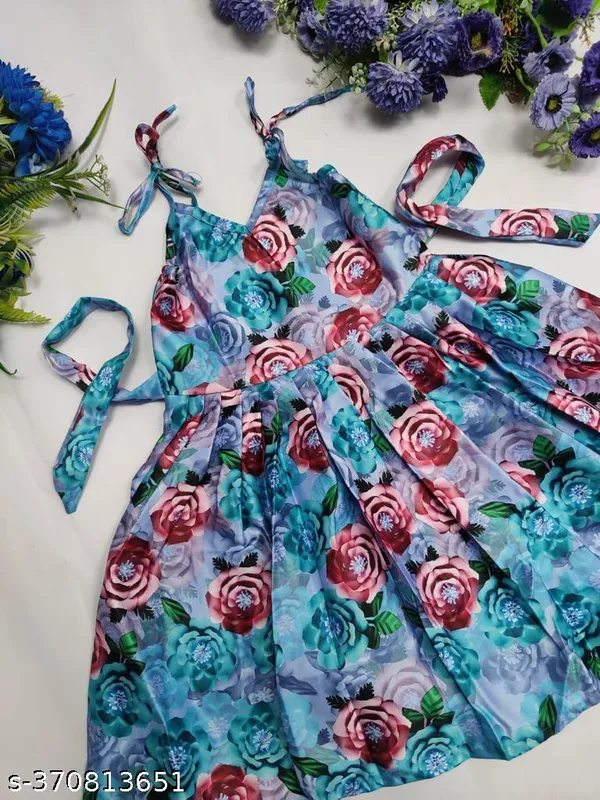 Multicolor_polyester_Fruit_Print_Sleeveless_Printed_Shirred_Tie_Shoulder_Cami_Dress_for_Girls