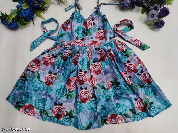 Multicolor_polyester_Fruit_Print_Sleeveless_Printed_Shirred_Tie_Shoulder_Cami_Dress_for_Girls