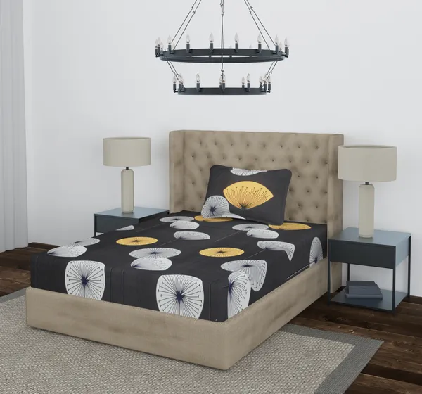 Yellow_Gola_Single_Fitted_Microfiber_With_1_Single_Bedsheet_|_(36*78)_&_1_Pillow_Cover_(18*28)
