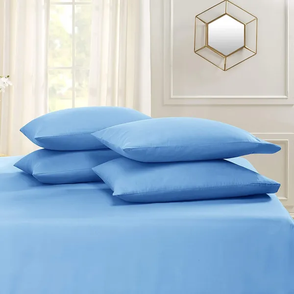 Light_Blue_Solid_Microfiber_With_1_Double_Bedsheet_|_(90*95)_&_2_Pillow_Covers_(18*28)