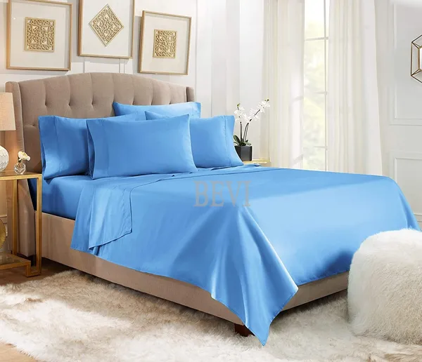 Light_Blue_Solid_Microfiber_With_1_Double_Bedsheet_|_(90*95)_&_2_Pillow_Covers_(18*28)