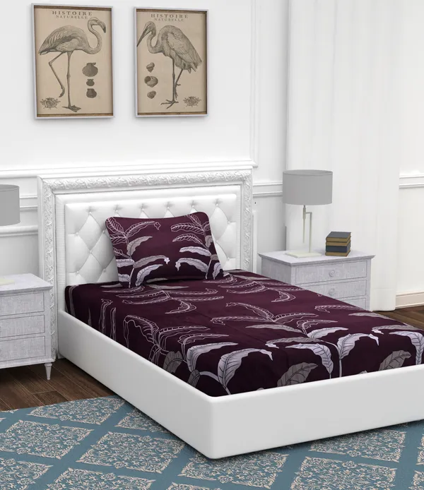 Crystal_Wine_Patta_Single_Microfiber_With_1_Single_Bedsheet_|_(60*90)_&_1_Pillow_Cover_(18*28)