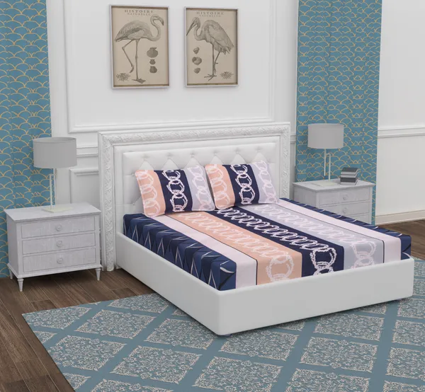 Blue_Ring_Microfiber_With_1_Double_Bedsheet_|_(90*95)_&_2_Pillow_Covers_(18*28)