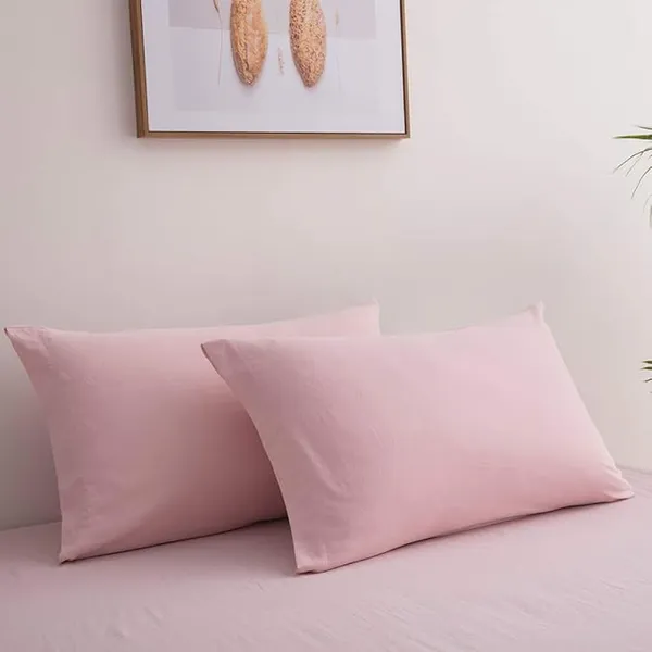 Rosepink_Solid_Microfiber_With_1_Double_Bedsheet_|_(90*95)_&_2_Pillow_Covers_(18*28)