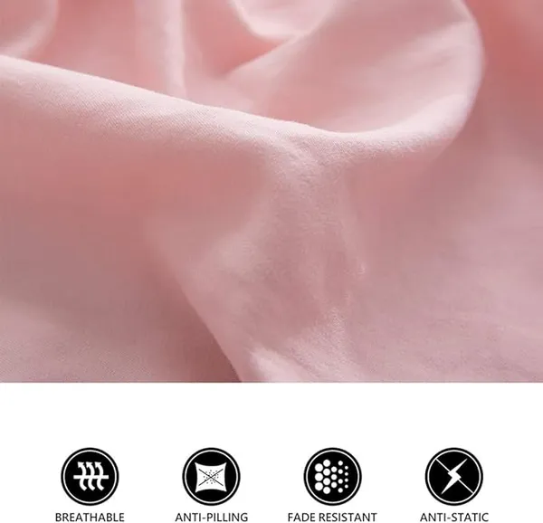 Rosepink_Solid_Microfiber_With_1_Double_Bedsheet_|_(90*95)_&_2_Pillow_Covers_(18*28)