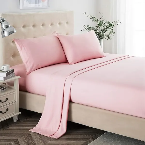 Rosepink_Solid_Microfiber_With_1_Double_Bedsheet_|_(90*95)_&_2_Pillow_Covers_(18*28)