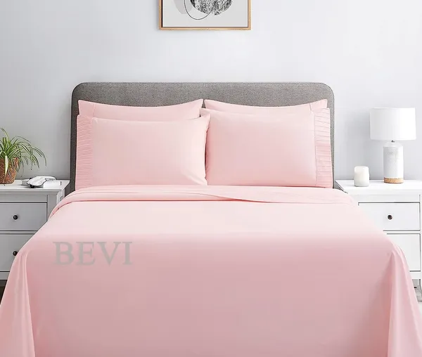Rosepink_Solid_Microfiber_With_1_Double_Bedsheet_|_(90*95)_&_2_Pillow_Covers_(18*28)