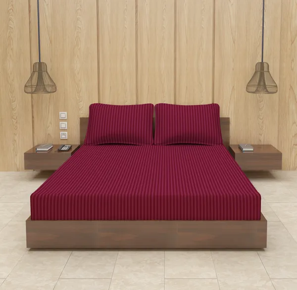 Red_Stp_Microfiber_With_1_Double_Bedsheet_|_(90*95)_&_2_Pillow_Covers_(18*28)