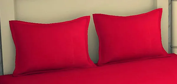 Red_Solid_Microfiber_With_1_Double_Bedsheet_|_(90*95)_&_2_Pillow_Covers_(18*28)