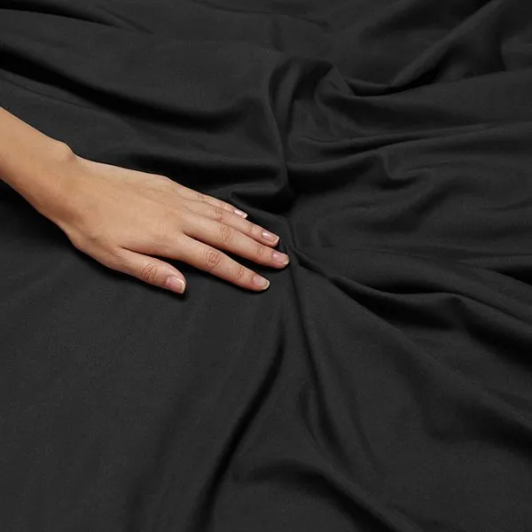 Black_Single_Solid_Microfiber_With_1_Single_Bedsheet_|_(60*90)_&_1_Pillow_Cover_(18*28)