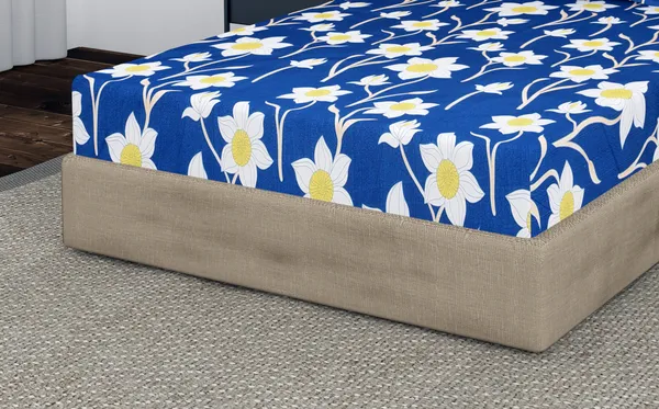 Blue_Yellow_Flower_Fitted_Microfiber_With_1_Double_Bedsheet_|_(72*78)_&_2_Pillow_Covers_(18*28)