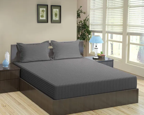 Dark_Grey_Stp_Single_Fitted_Microfiber_With_1_Single_Bedsheet_|_(36*78)_&_1_Pillow_Cover_(18*28)
