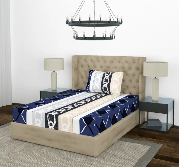 Blue_Ring_Single_Fitted_Microfiber_With_1_Single_Bedsheet_|_(36*78)_&_1_Pillow_Cover_(18*28)