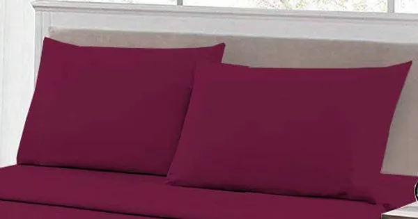 Wine_Solid_Microfiber_With_1_Double_Bedsheet_|_(90*95)_&_2_Pillow_Covers_(18*28)