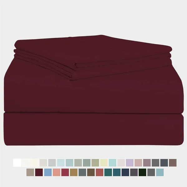 Wine_Solid_Microfiber_With_1_Double_Bedsheet_|_(90*95)_&_2_Pillow_Covers_(18*28)