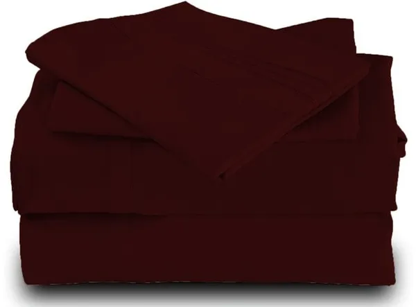 Wine_Solid_Microfiber_With_1_Double_Bedsheet_|_(90*95)_&_2_Pillow_Covers_(18*28)